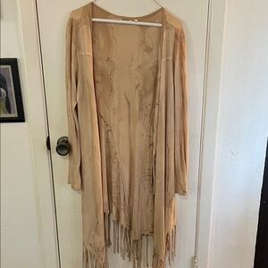 Gimmicks BKE Beige Fringe Cardigan Medium